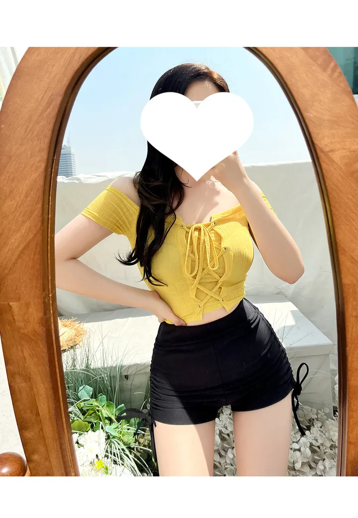 [누적10000장판매][당일발송] 스윔 스트링 하이웨스트 숏 팬츠 [국내제작 워터밤 흠뻑쇼 페스티벌 뱃살커버 똥배커버 군살커버 수영복 수영반바지 스윔숏츠 스윔웨어] [빠른출고] 상세 이미지 34