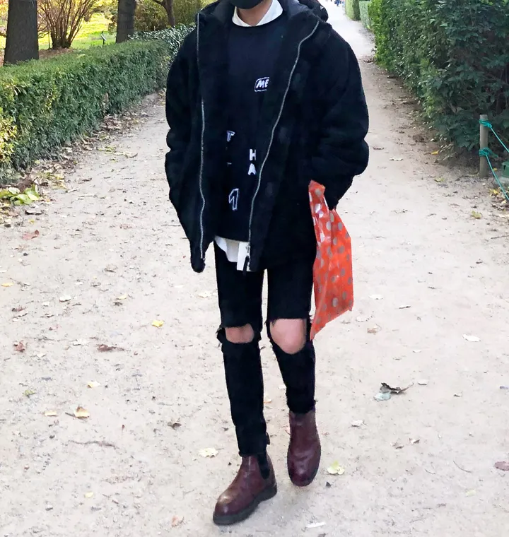 덤블 헤비 양털 패딩 오버핏 투웨이 스트링 후리스 뽀글이 후드 집업 자켓 점퍼 상세 이미지 58