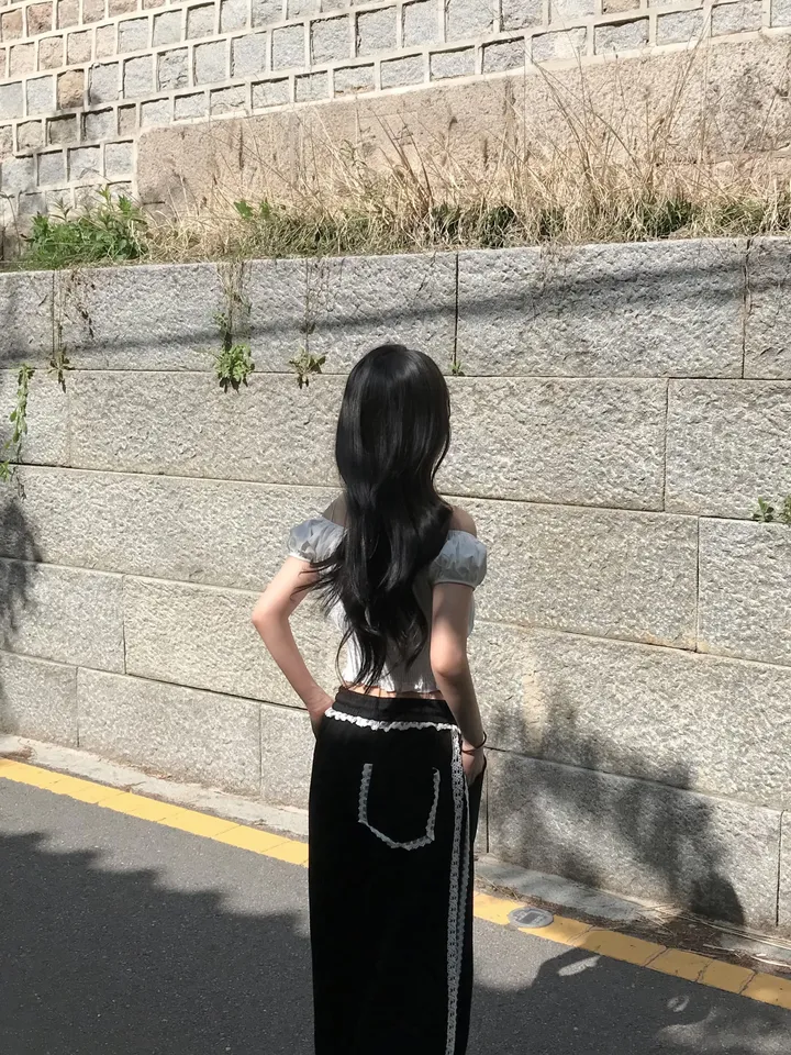 봄신상 포켓 밴딩 레이스 프릴 라인 와이드핏 레이어드 트랙 트레이닝 팬츠 2color 상세 이미지 21