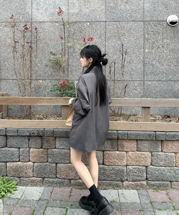 [set🖤/기장조절/데이트룩] 셔츠ops+뷔스티에ops 투피스 레이어드 세트set 상세 이미지 52