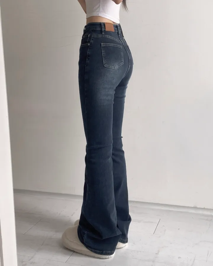 [인생팬츠/기장선택/~2XL] 빈티지 워싱 스판 하이웨스트 부츠컷 데님 롱 팬츠 - 6color 상세 이미지 36
