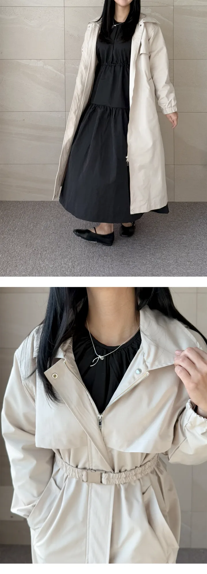 여성트렌치후드롱벨트바바리 봄트렌치바바리 상세 이미지 16