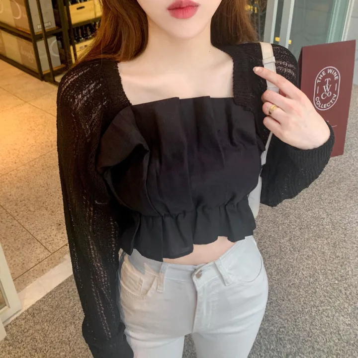 [초여리핏!!살탐방지] 여름필수템 에어컨 바람막이 루즈핏 그물 부클 숄 가디건 여름 아우터 니트 크롭 볼레로 가디건 6color 상세 이미지 17