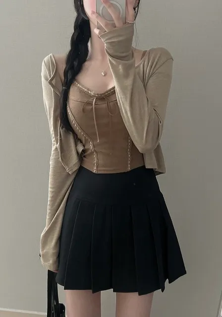 [ 가디건+나시/플라워패턴💛 ] 아미 레이스 플라워 나시,콩단추 가디건set (2col) 상세 이미지 13