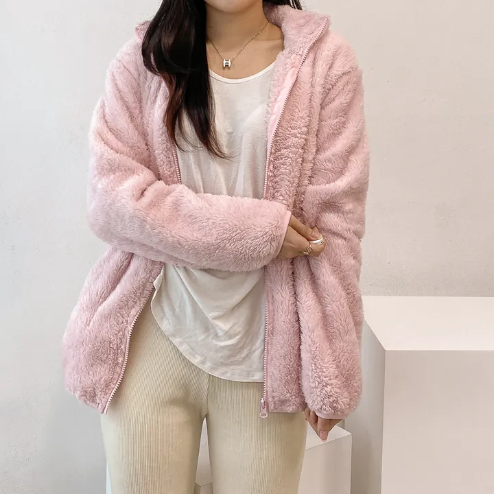 (💥강추템!! 보들보들촉감~💥) 따뜻 플리스 후리스 커플 포근 털 겨울 집업 (L~XL) 상세 이미지 8