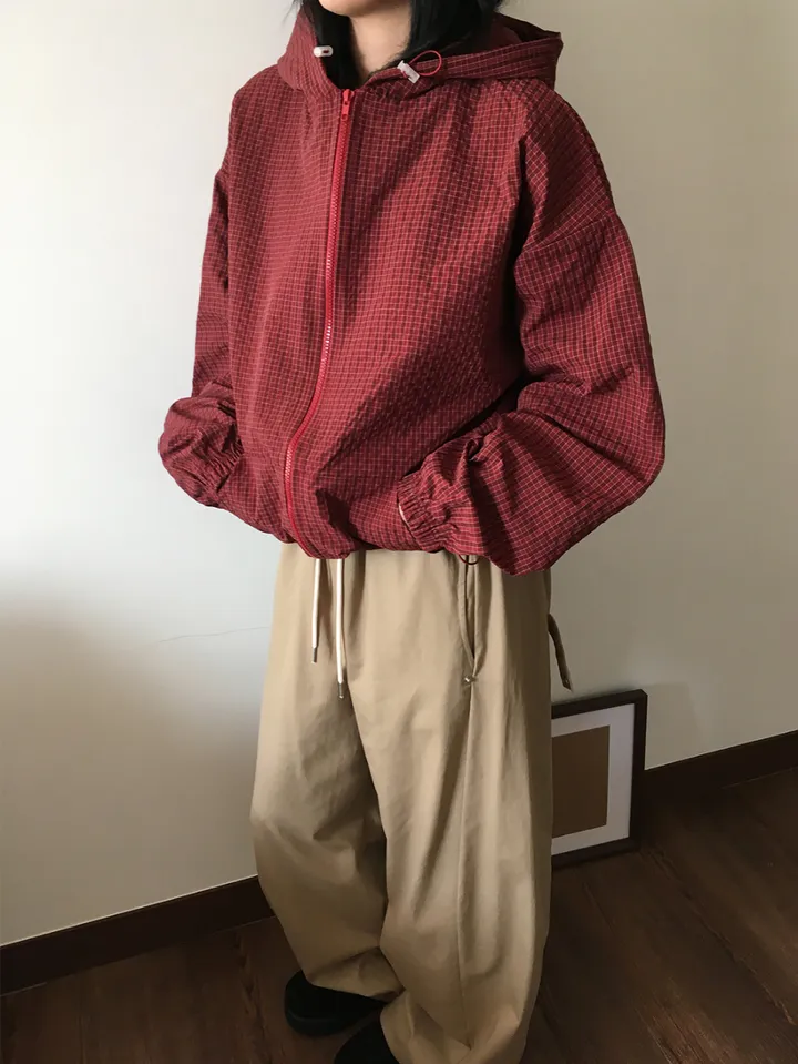 MD픽🩵 베카 체크 투웨이 후드 점퍼(5color) 상세 이미지 34