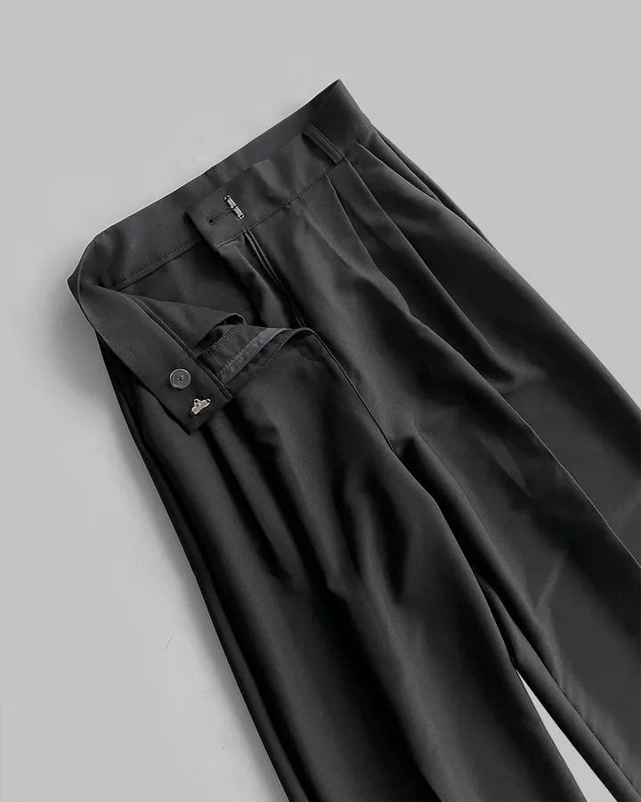 [~3XL/2기장] 르네상스 모더니즘 더블 핀턱 통 와이드 루즈핏 슬랙스 긴바지 롱팬츠 상세 이미지 29