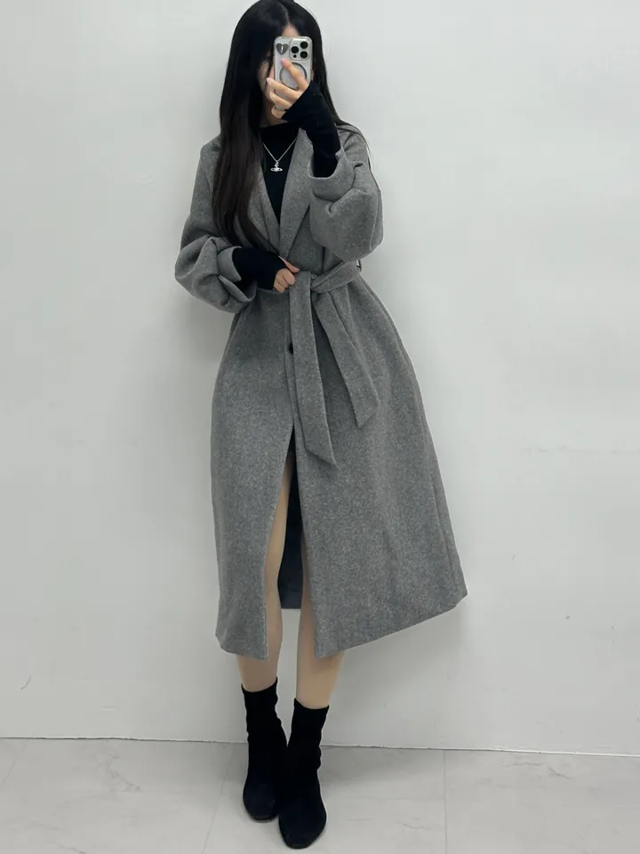 [개강룩/핏보장] 러블리 퍼프 몽글 롱 코트 울코트 (4color) 상세 이미지 33