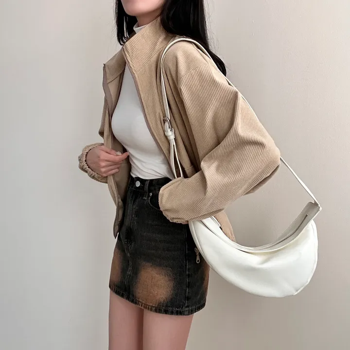 감성100% [최저/Y2K] 카라멜 코듀로이 반집업 - 5color 상세 이미지 13