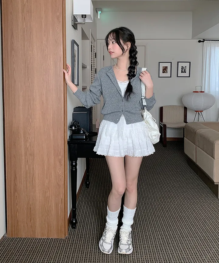 [데일리강추💗] 블러 라운드넥 가디건 봄 가을 / 출근룩 긴팔니트 봄가디건 가을가디건 하객룩 데일리룩 클래식블랑 상세 이미지 23