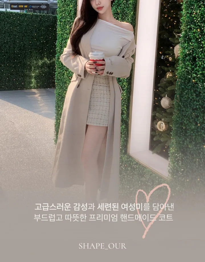 [울90%💛여성스러움극대화] 고퀄리티 핸드메이드 벨티드 울코트 롱코트 상세 이미지 5