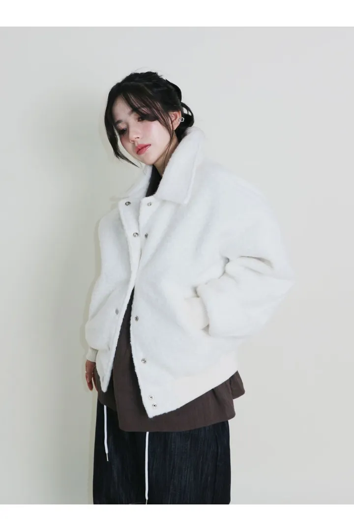 테디베어 테리 부클 바시티 봄버 자켓 상세 이미지 14
