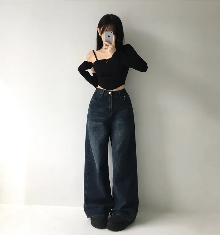 후기극찬🖤[사계절템/인생바지ᰔ] 세이브 데일리 빈티지 워싱 하이웨스트 로우 와이드 데님 팬츠 청바지 롱와이드 사계절팬츠 상세 이미지 7
