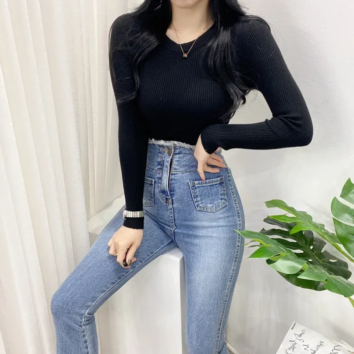 [당일방송-아이,블랙만/묶음할인] 봄 가을 겨울 이안 코이 부들 라운드 골지 니트 티셔츠 이너티 상세 이미지 48