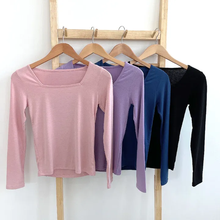 (핏보장/컬러추가재진행) 쇄골 여리핏 스퀘어넥 슬림 티셔츠(11color) 상세 이미지 17
