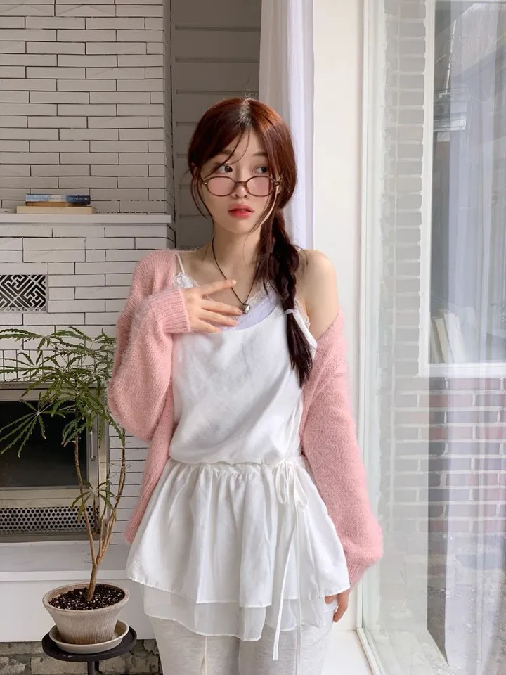 [캡내장O/스판좋아요/부드러워요]메이디 레이스 레이어드 슬림핏 슬리브리스 골지 캡나시 3color 상세 이미지 59