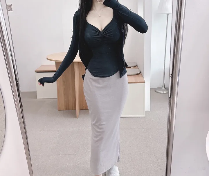 new컬러추가🔥여름까지쭉!!!✨개말라+글램핏✨[자체제작]발레리나 여리쇄골 스판쫀쫀 가디건 상세 이미지 38
