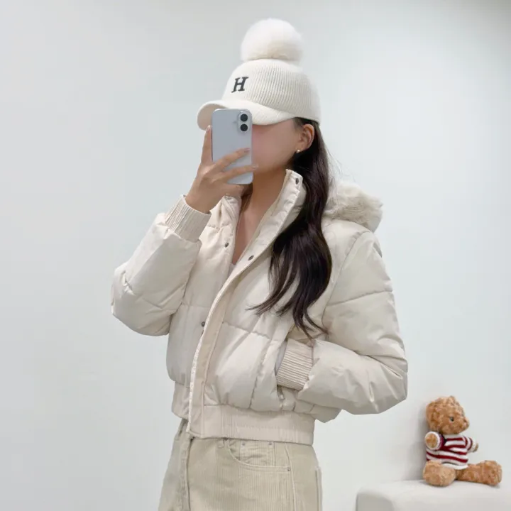 당일출고*[고퀄Ver/슬림핏/밍크안감/4Col] 보들 후드 퍼안감 겨울 숏패딩 크롭 겨울패딩 겨울아우터 상세 이미지 8