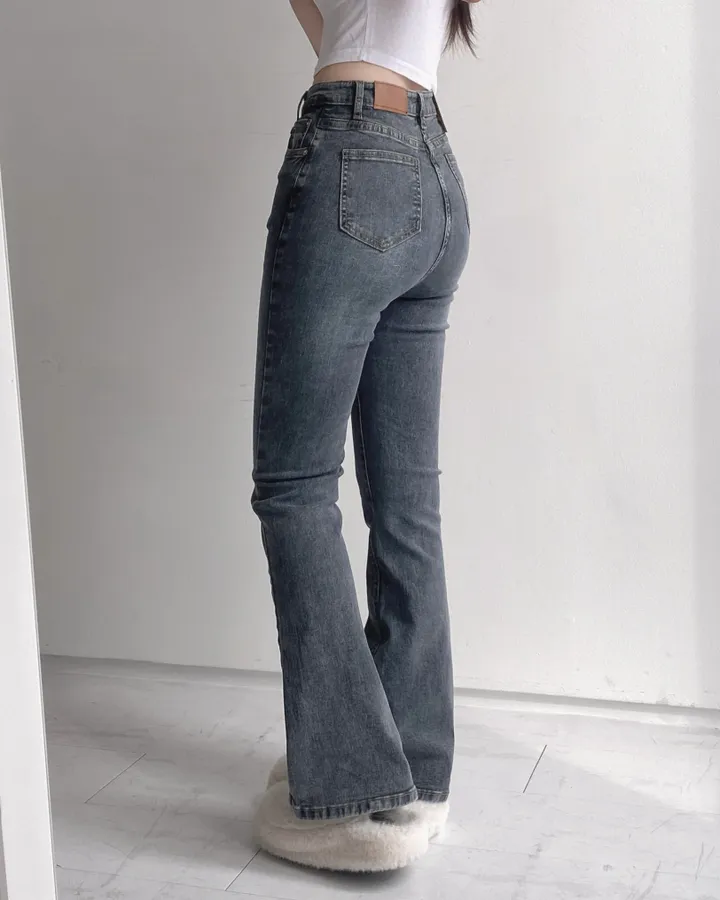 [인생팬츠/기장선택/~2XL] 빈티지 워싱 스판 하이웨스트 부츠컷 데님 롱 팬츠 - 6color 상세 이미지 21