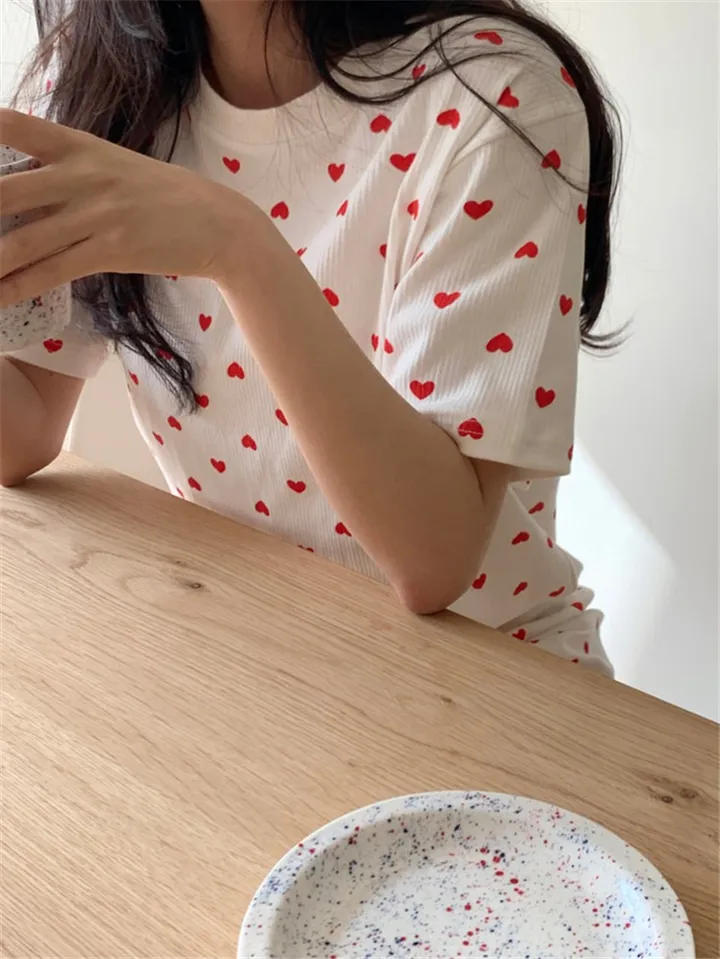 텐마 하트 반팔 긴바지 홈웨어 상하세트 파자마 잠옷세트 상세 이미지 20