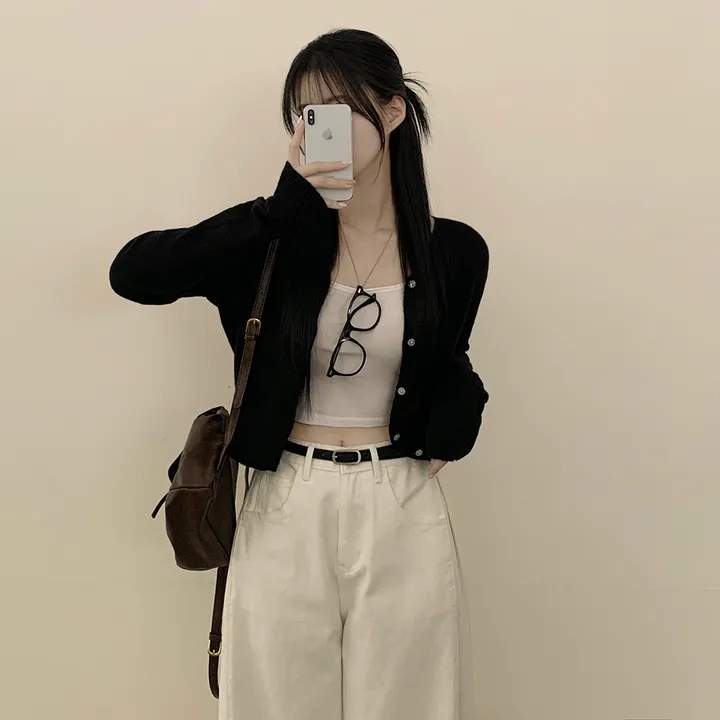 [울100✨허리잘록핏!] 크롭 브이넥 니트 파스텔 봄가디건 상세 이미지 26