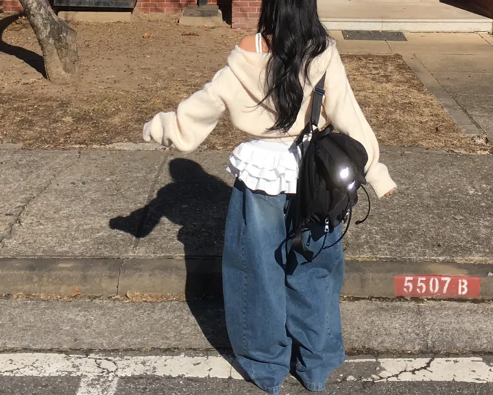 후드 니트 루즈핏 여리 허리잘록 봄 가디건 상세 이미지 6