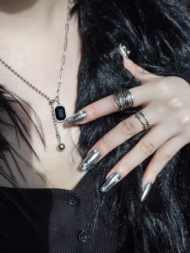 [s.steel] black drop necklace | 써지컬 블랙 드롭 목걸이 상세 이미지 12