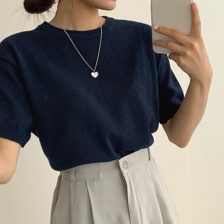 [ 샥출발*.* 데일리/9colors] 프루츠 라운드 반팔 니트 상세 이미지 44