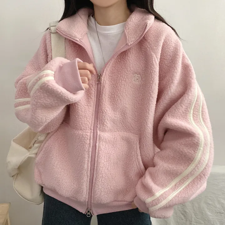 겨울*[포근/따뜻데일리!] 로지 양털뽀글이 두줄져지 투웨이 후리스 집업점퍼 4color 상세 이미지 21