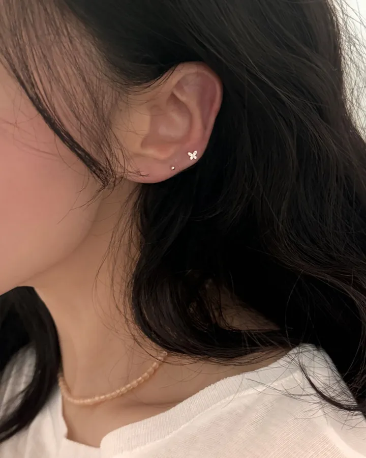[925silver/3set] some one 미니 나비 큐빅 볼 925실버 피어싱세트 상세 이미지 6