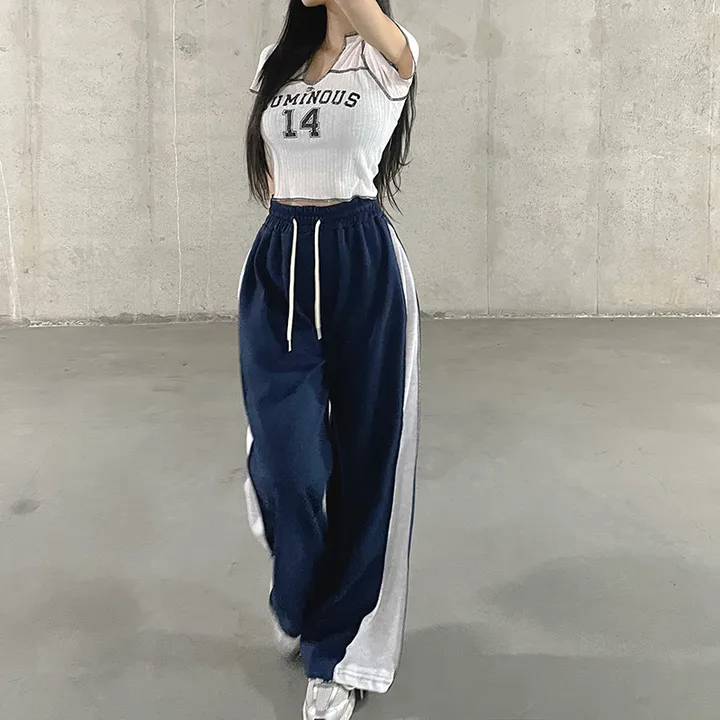 *7color*[롱다리핏/핏보장] 싸인 사이드 핀턱 배색 와이드팬츠 트레이닝 봄팬츠 백포켓 힙 트렌디 꾸안꾸 상세 이미지 18