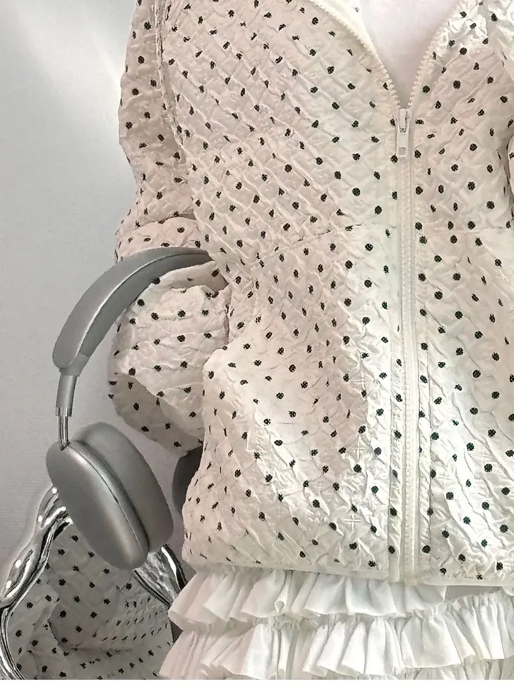 💝인기아우터💝주문폭주[봄아우터] 엔티JP 엠보 도트 후드 집업 /떙땡이/바람막이/봄/여름/아우터/얇은집업 - 2color 상세 이미지 8