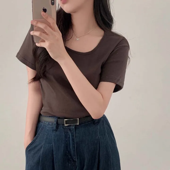 [팔말라핏/국내제작!]팔뚝살 부각없는, 라이프 베이직 스퀘어넥 루즈핏 반팔 티셔츠 상세 이미지 62