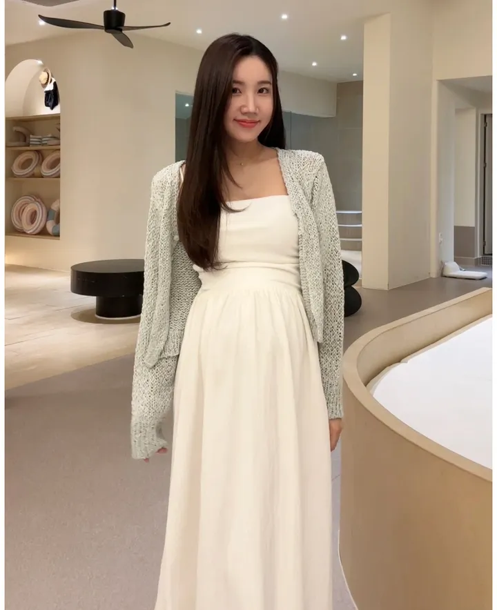 요거트 그물 니트 임산부가디건 파스텔 상세 이미지 30