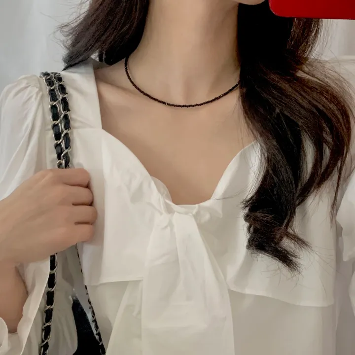 당일출고/특가[써지컬] 심플 론델 크리스탈 비즈 목걸이 상세 이미지 4