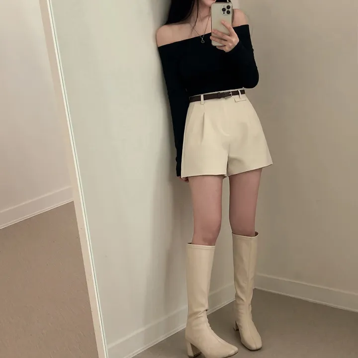 [데일리/벨트SET] 코지 원핀턱 벨트 슬랙스 숏팬츠 상세 이미지 35