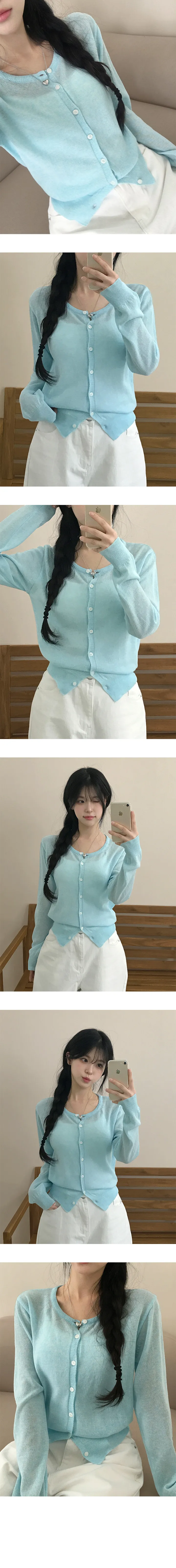 *묶음할인[여름가디건종결/린넨] 소프트 라운드 긴팔 크롭니트티 상세 이미지 10
