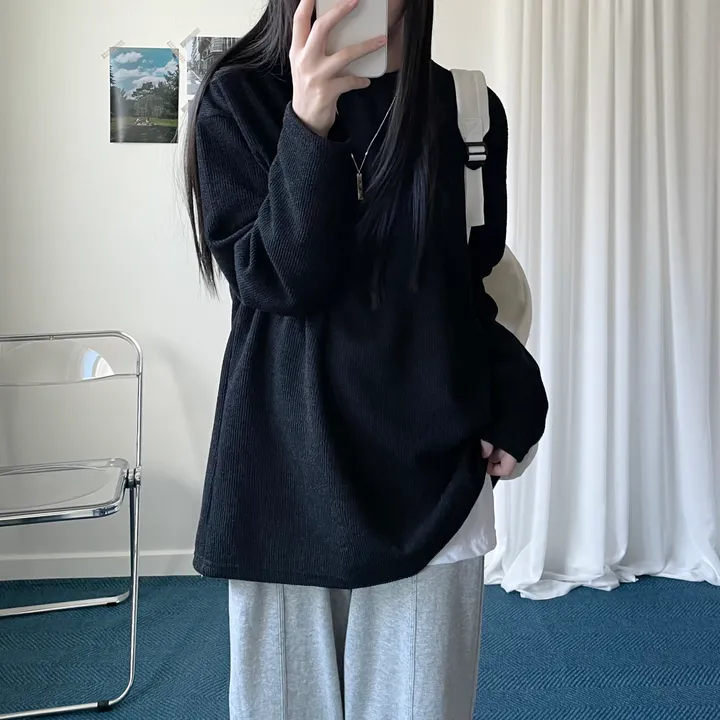Ribbed round knit T 상세 이미지 9