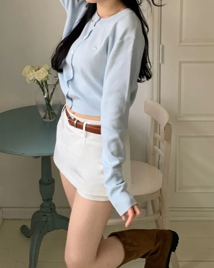 팔뚝살부각X /팬던트 가디건 봄가디건 세미크롭 크롭 니트 가디건 상세 이미지 122