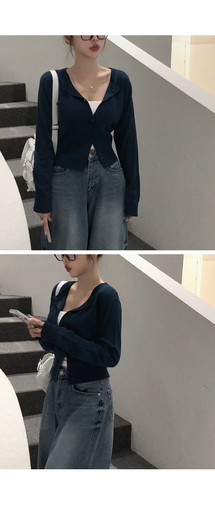 [기본템정석/색감예술🖤] 이브닝 라운드 여리핏 슬림핏 가디건 간절기가디건 봄가디건 가을가디건 가을아우터 가을옷 가을신상 상세 이미지 4