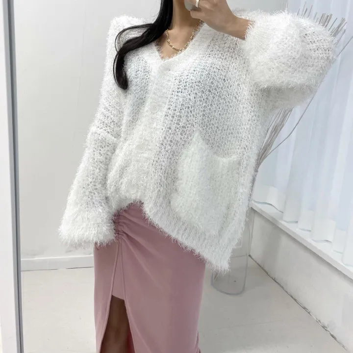 [얼굴 형광등ღ] 솔잎 루즈 박시 가디건 앙고라가디건 루즈가디건 상세 이미지 27