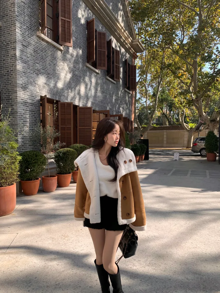 [따숩🌡️/안감양털]스웨이드 양털 하이넥 무스탕 자켓 상세 이미지 13
