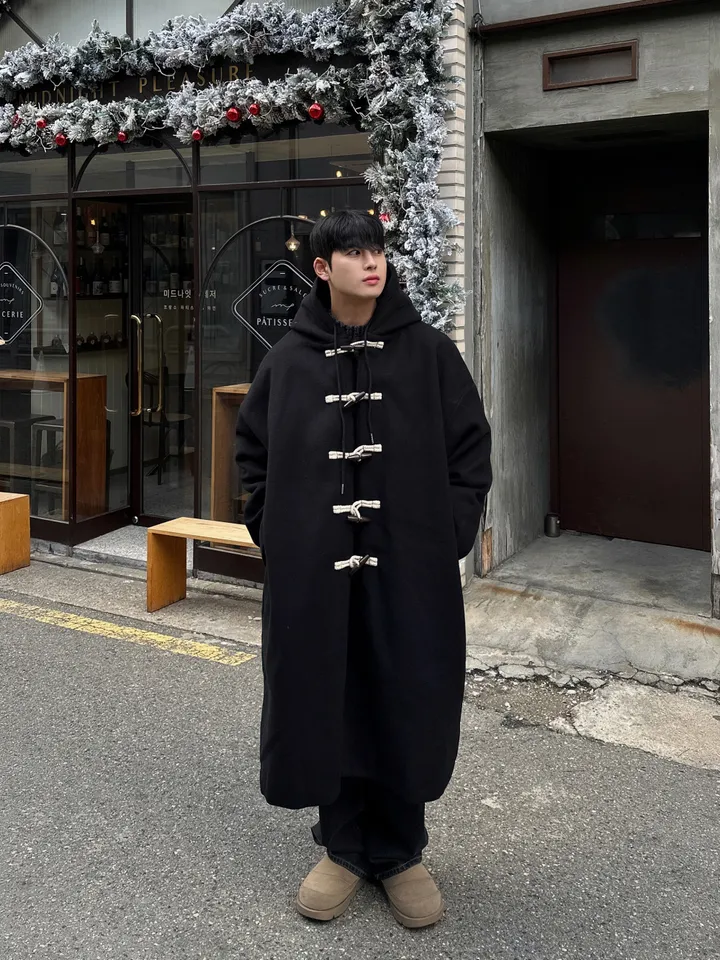 귀여운 왕박시 떡볶이 후드 롱 겨울 가을 코트 상세 이미지 15