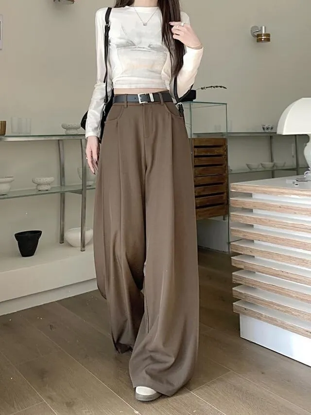 [S~4XL] 짐빔 와이드팬츠 여리여리핏 투핀턱 슬랙스 뒷밴딩 맥시 와이드 핀턱 봄 여름 슬랙스 밴딩팬츠 빅사이즈 정장바지 루즈핏 하이웨스트 상세 이미지 10