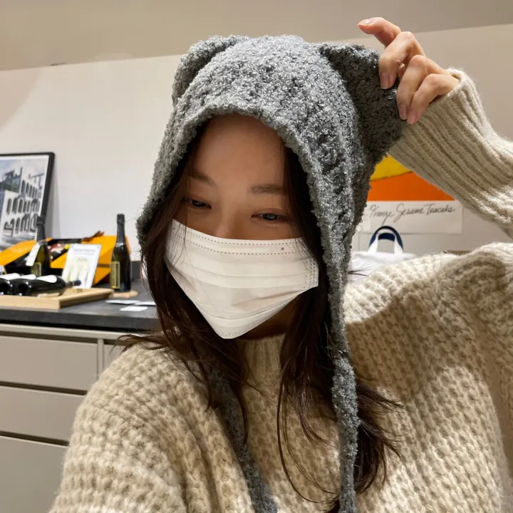 🚚당일발송🚚  제리 뽀글이 니트 보넷 후드넥 모자 워머 상세 이미지 14