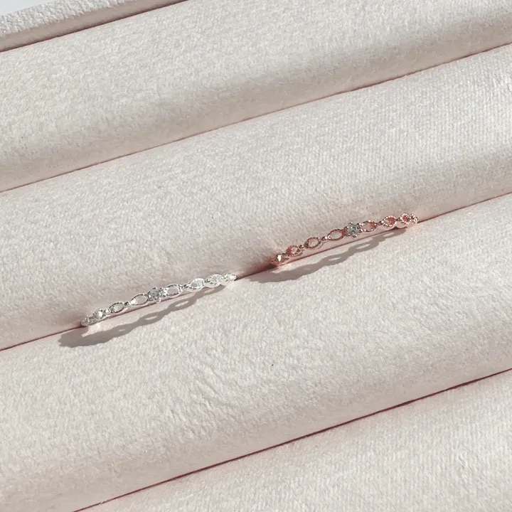 [초특가기획전/변색알러지X] 925실버 기본 플레르 반지 실반지 레이어드 포인트 은반지 실버 링반지 상세 이미지 6
