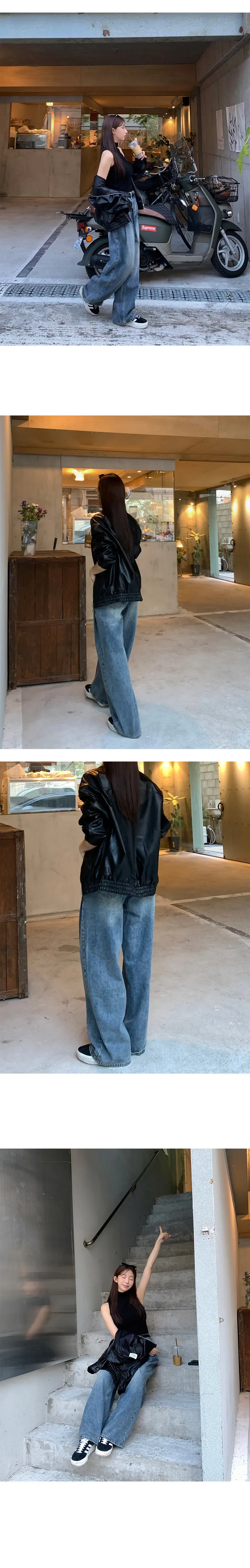 [숏/기본/롱] 3TYPE 버켄즈 와이드 핀턱 데님 팬츠 상세 이미지 9