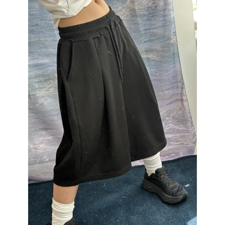 [UNISEX/기획특가/소장추천!/3size!]사이드 폴드 핀턱 포인트 루즈 와이드 벌룬 버뮤다 하프 트레이닝 팬츠(2color) 상세 이미지 16