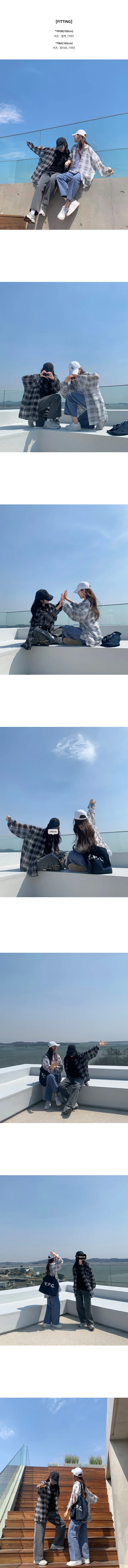 에이스 시스루 체크 오버핏 퍼프 셔츠 상세 이미지 5