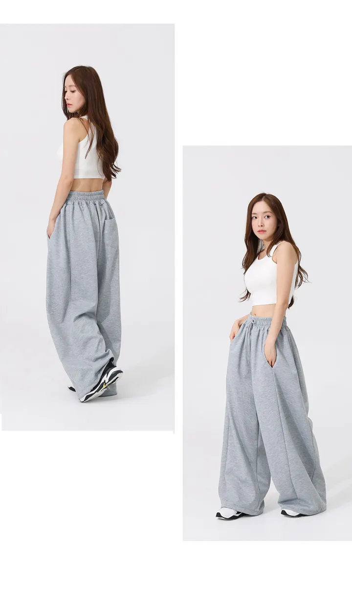 숏/롱 기장선택! 와이드 절개라인 여성 트레이닝 바지 와이드벌룬스웻팬츠 와이드팬츠 카고팬츠 조거팬츠 츄리닝 운동복 상세 이미지 12